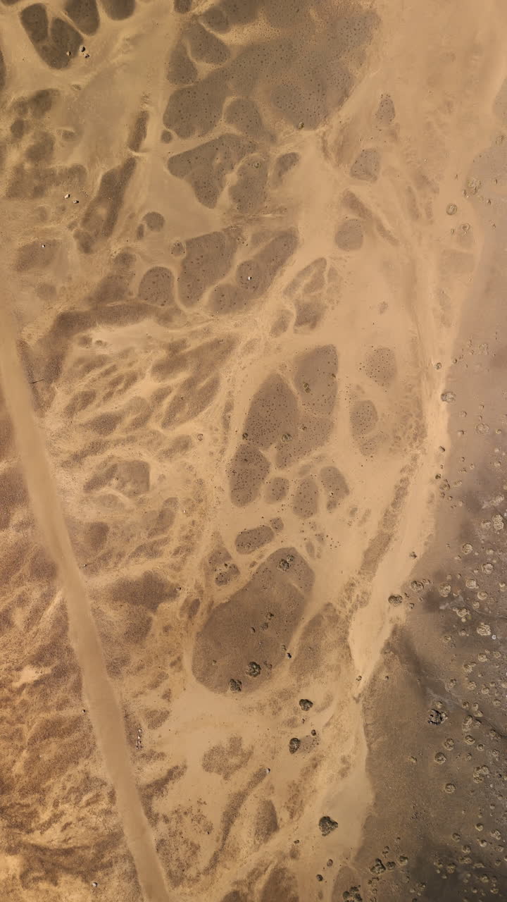 Aerial View of a Desert Landscape with Intricate Patterns