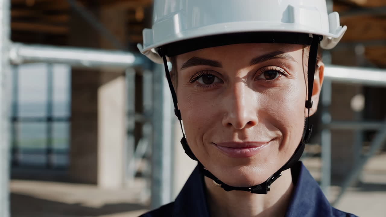 Woman Engineer on a Construction Site