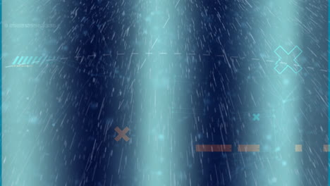 animation of rain and crosses over blue background