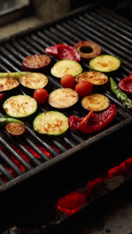 grilled assorted vegetables on a barbecue