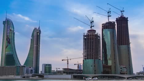 bahrain financial harbour - timelapse - pan right