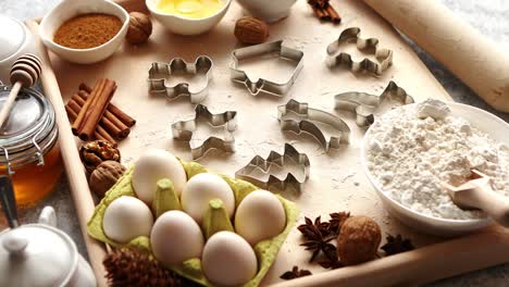 Delicious-fresh-and-healthy-ingredients-for-Christmas-gingerbread