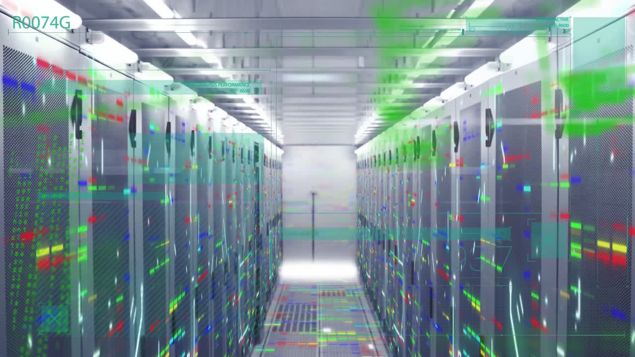 Animation of data processing over computer servers