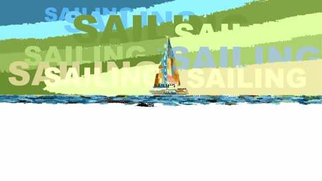 texto de navegación sobre animación digital de navegación en velero