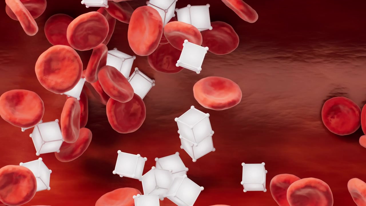 Vaso sanguíneo com conceito biológico e médico, renderização 3D