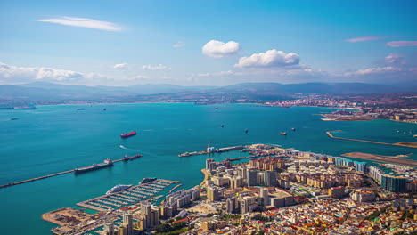 algeciras, spain as seen from the cable car top station - time lapse