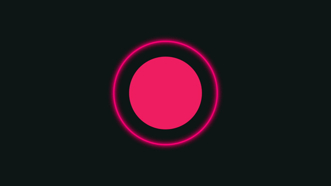 círculos rojos geométricos de neón en el espacio oscuro