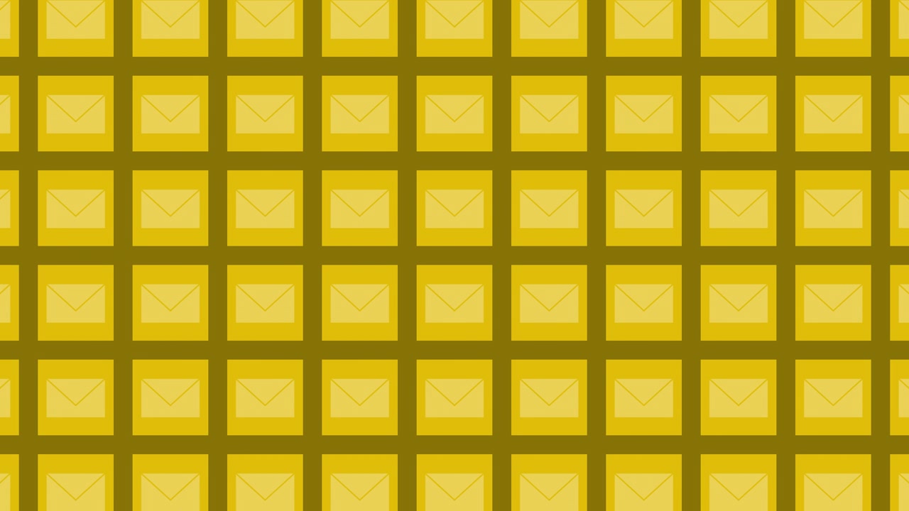 Yellow Envelopes in Grid Pattern