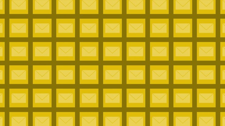 Yellow Envelopes in Grid Pattern