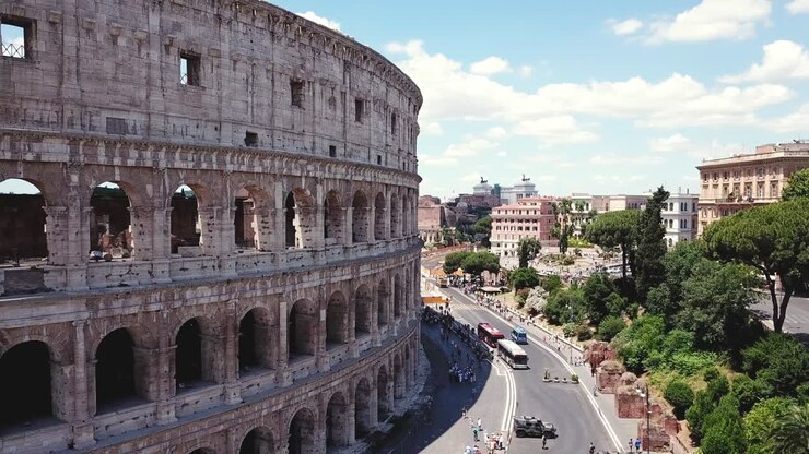 Rome, Italy. Aerial view on the Coliseum