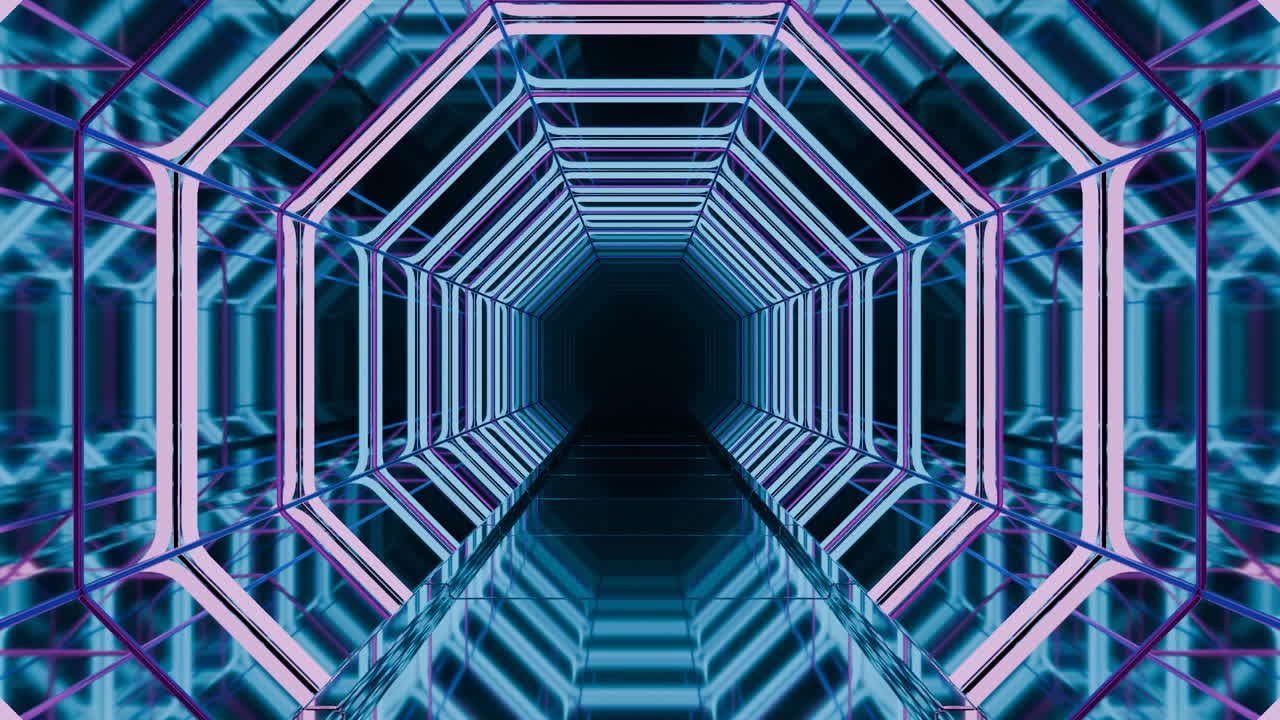 túnel de neón abstracto y futurista