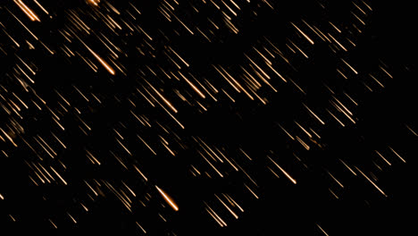 Streaking golden lights in motion animated overlay, transparent 4K video, alpha channel, ProRes 4444