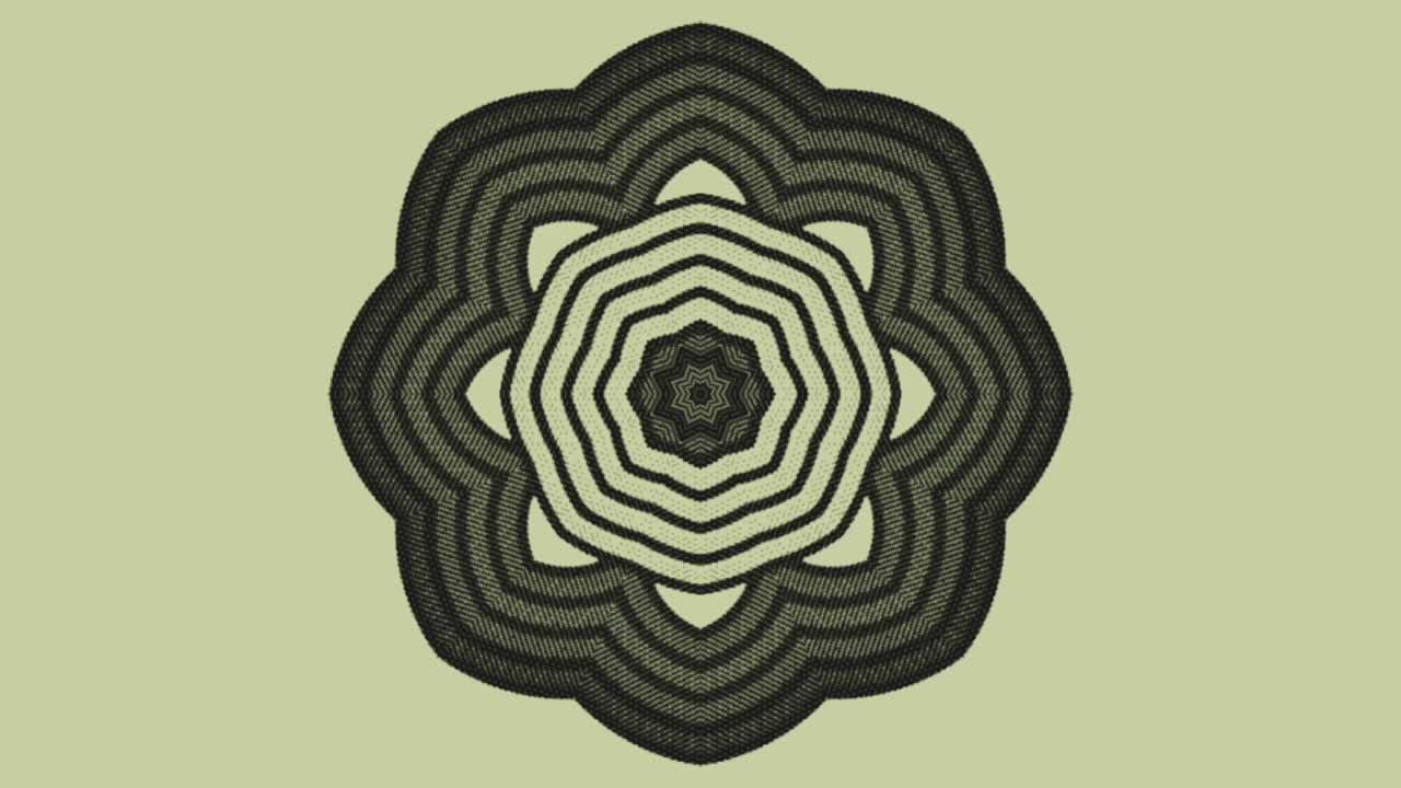 diseño tribal floral - efecto caleidoscopio - fondo marrón - animación