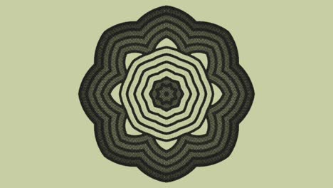 floral tribal design - kaleidoscope effect - brown background - animation