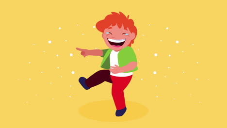 little boy red hair giggling character