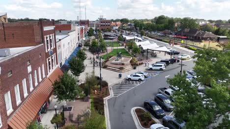 Fast-aerial-push-in-to-hickory-nc,-north-carolina