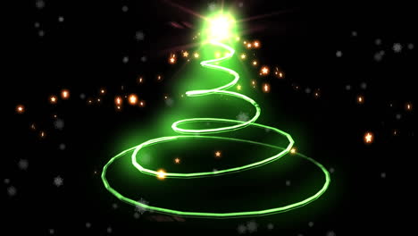dibujo en forma de estrella del árbol de navidad sobre fondo negro