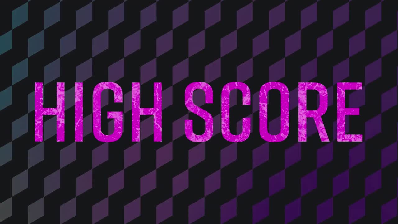 모양 위에 높은 점수 텍스트의 애니메이션