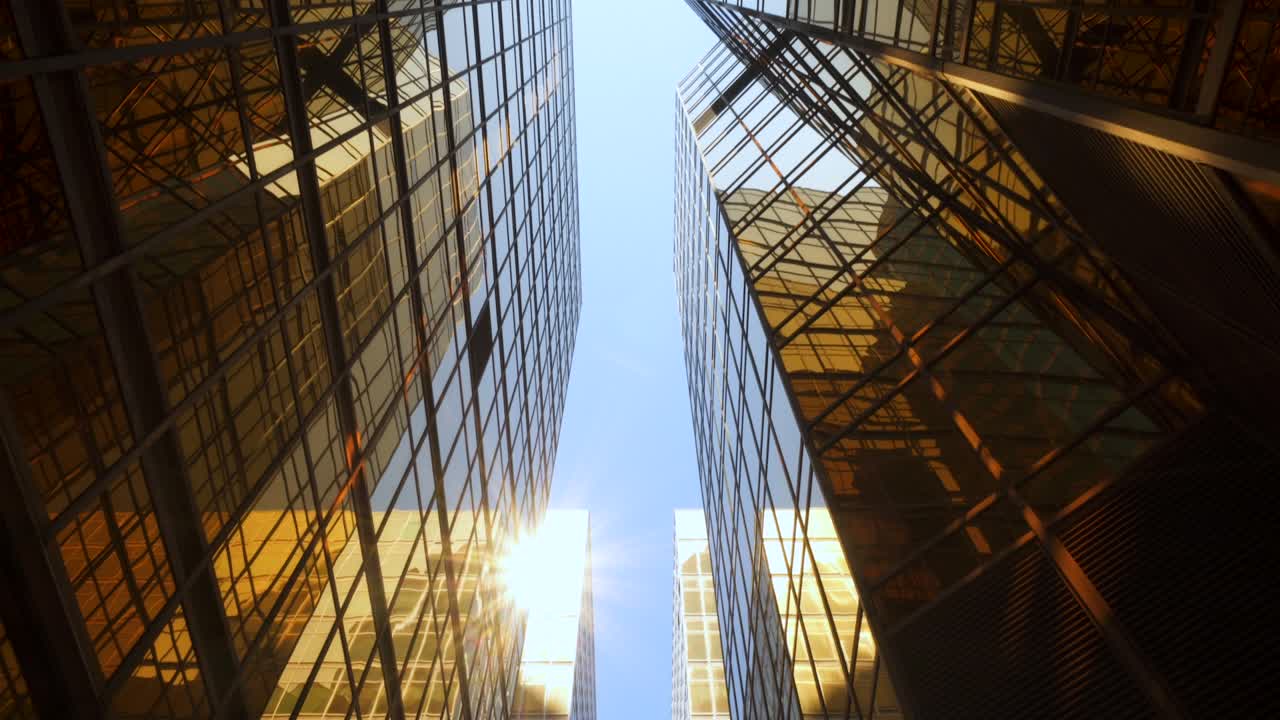 edificios de gran altura con arquitectura moderna en grandes ciudades metrópolis pov vista de rascacielos