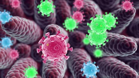 experience the complex world of microorganisms through vivid imagery, showcasing colorful cells and their interactions in a microscopic environment rich in detail.