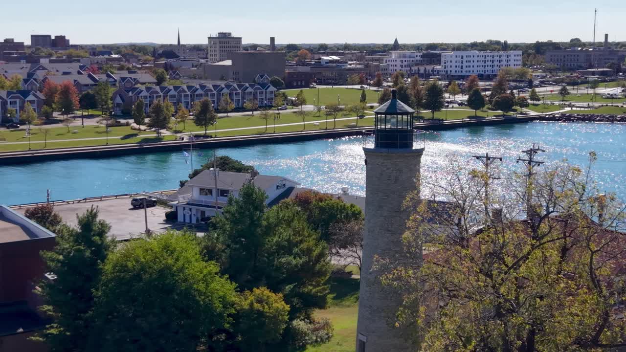 kenosha wisconsin 등대의 항공 뷰
