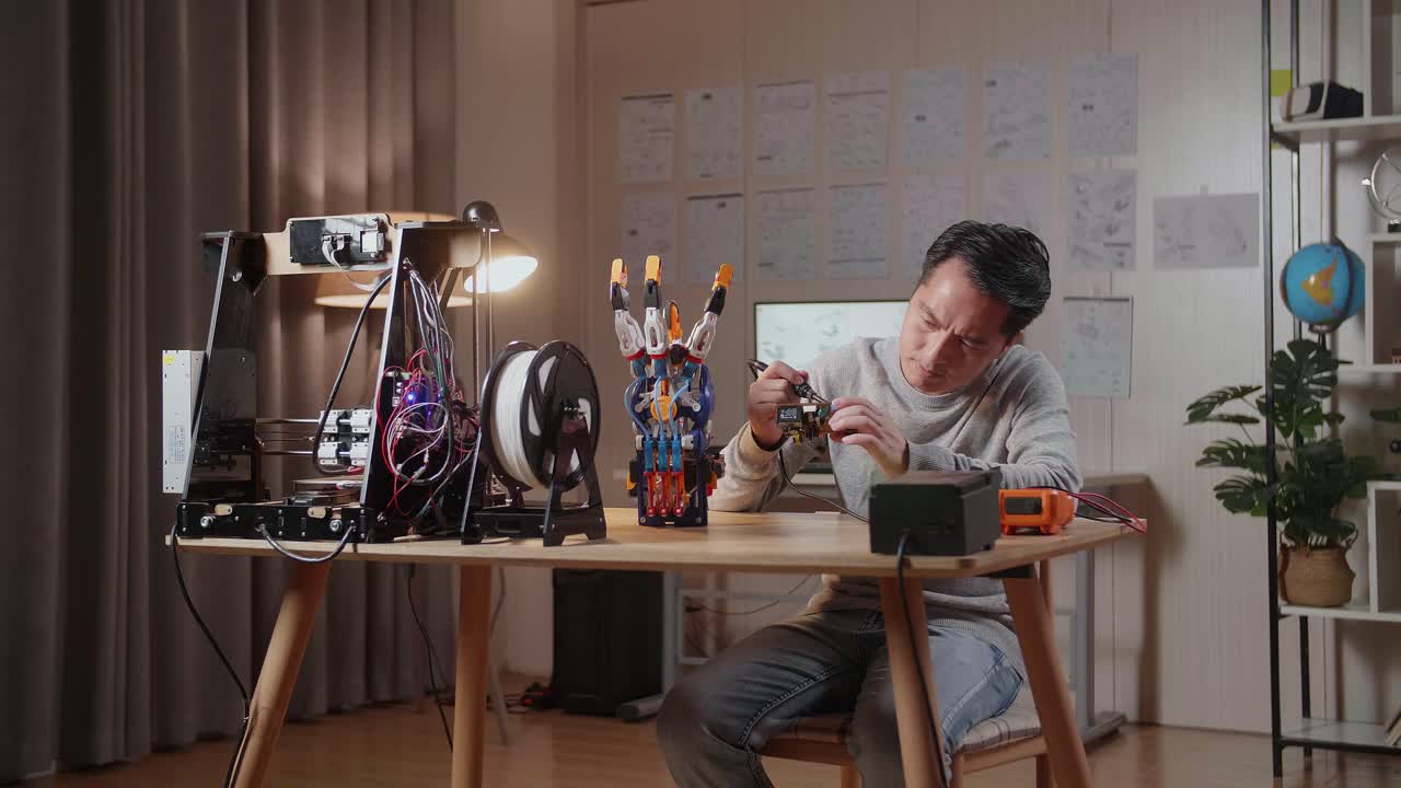 3d 인쇄된 로 손을 만드는 사람