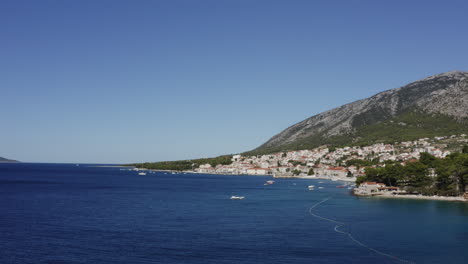 coastal croatian town with boats