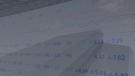 Animación-Del-Procesamiento-De-Datos-Financieros-Sobre-El-Paisaje-Urbano