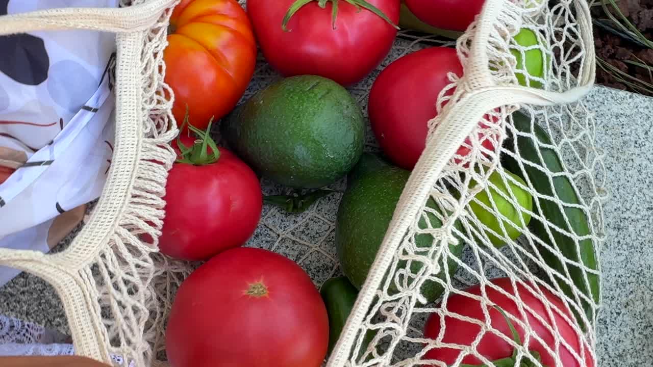 신선한 농산물은 mesh 봉투에.