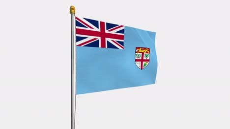 loop video of fiji flag  fluttering in the wind, slow motion video of 4k , with alpha channel