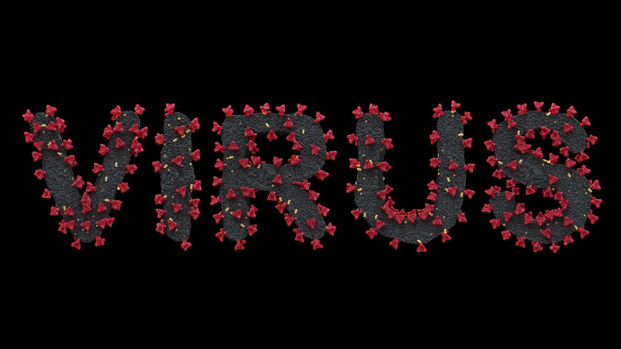 las letras que forman la palabra virus