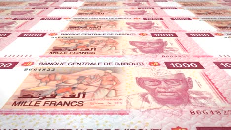 banknotes of one thousand francs of djibouti  rolling, cash money, loop