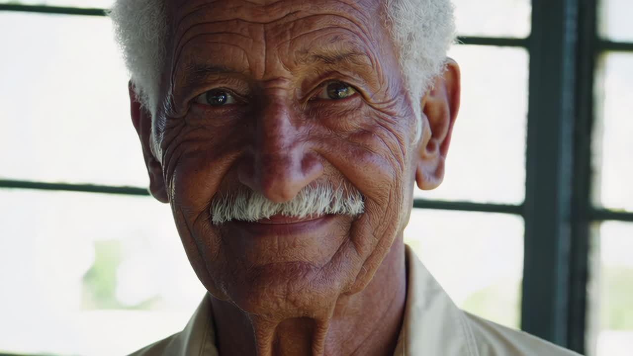 retrato de un anciano sonriente