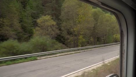 the rhodope narrow gauge train on its way through the rhodope mountains