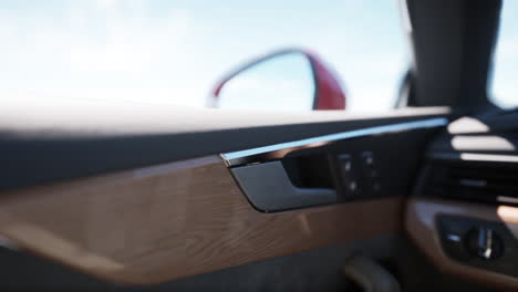 close-up of a car interior door panel