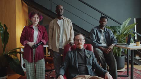 Group Portrait of Diverse Business Team in Comfortable Office