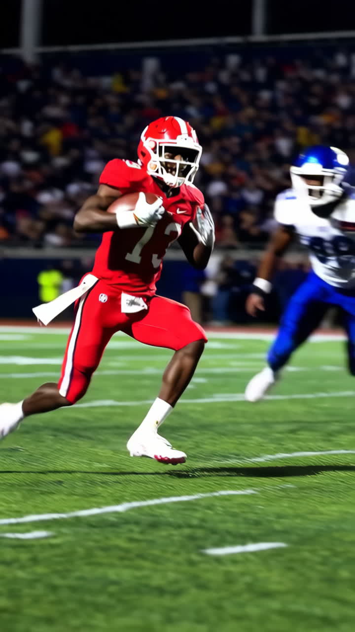 Scatti d'azione dinamici di football americano sul campo