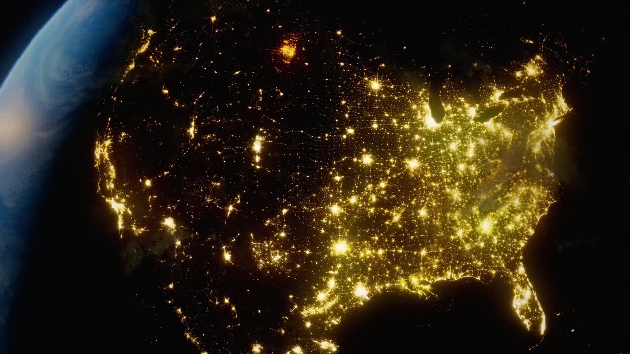 3d 지구 행성 시레이션, 북미와 미국에 초점을 맞추고