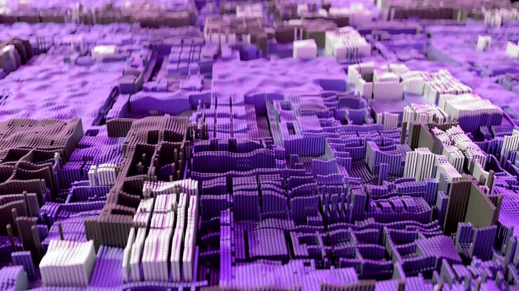 4K abstract modern CPU. Data mining, deep learning AI concept.