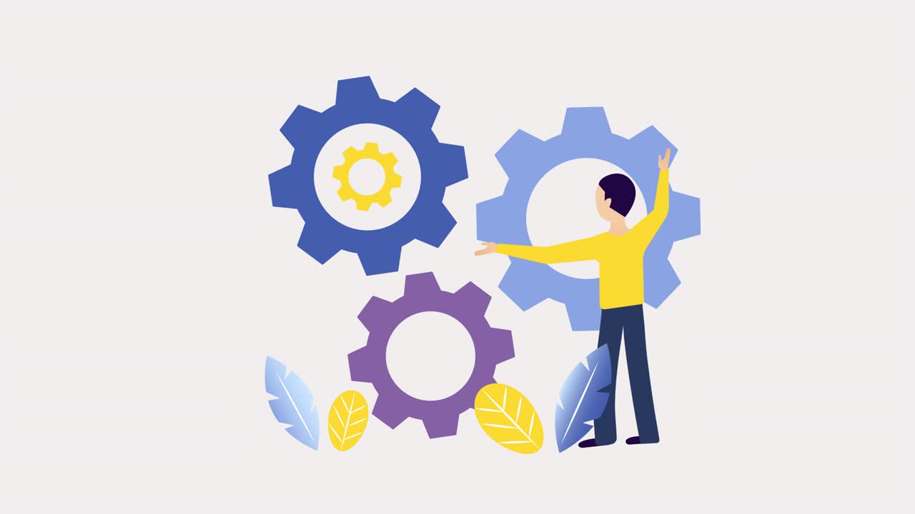 человек поворачивает передачи.