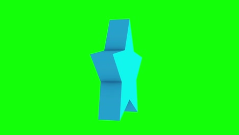 estrella plana azul 3d girar. logro ganador concepto de éxito