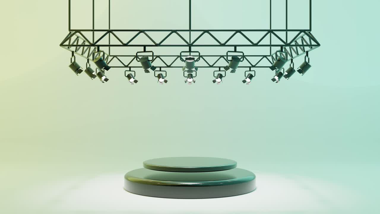 Empty Stage Mockup with Spotlights