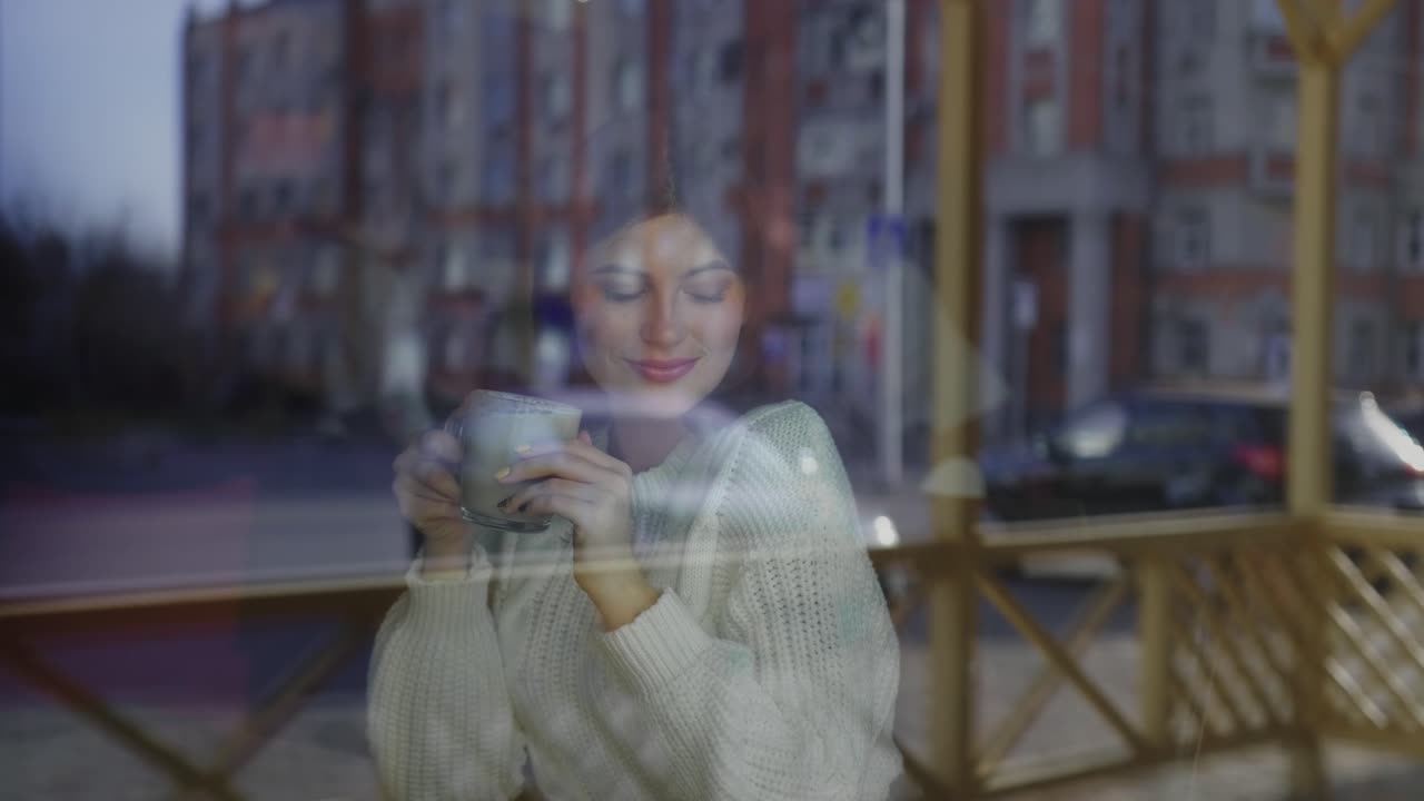 Woman enjoying a coffee in a cafe