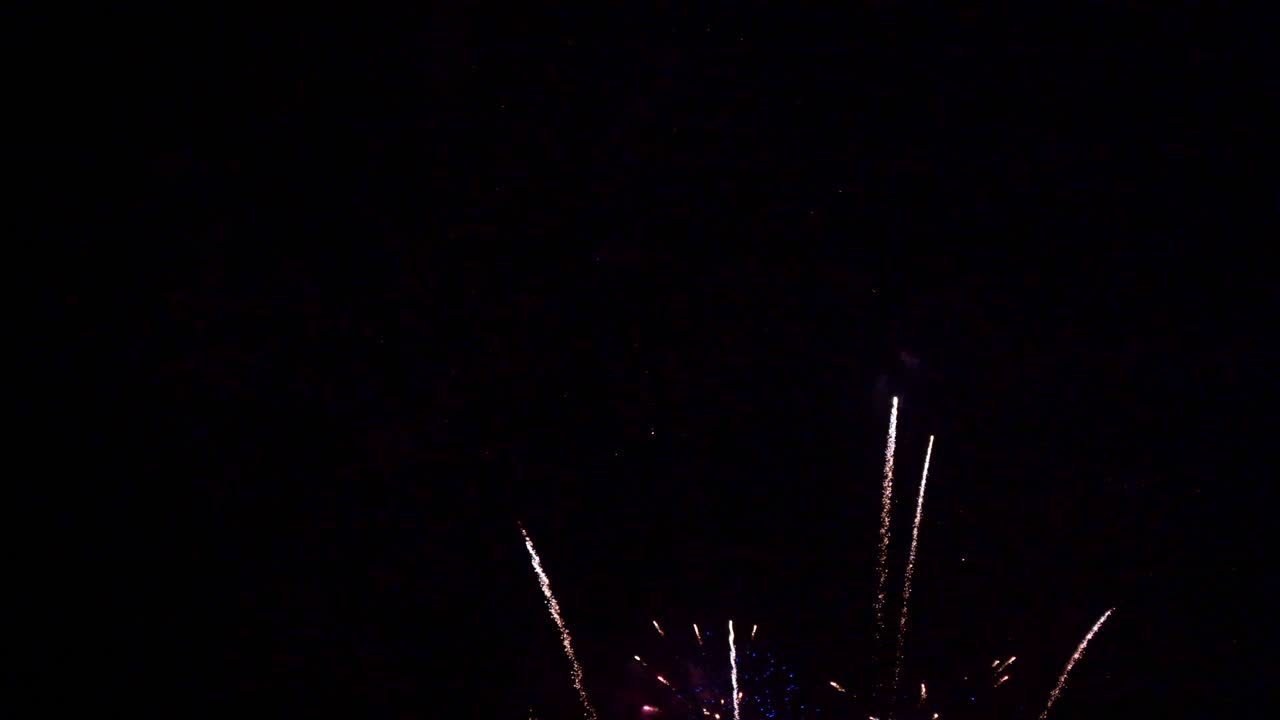 Beautiful colourful fire work display at night for celebration in festival