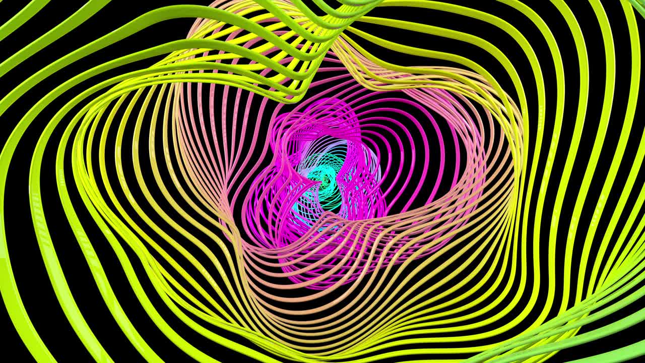 líneas de neón abstractas fondo del túnel animación 3d