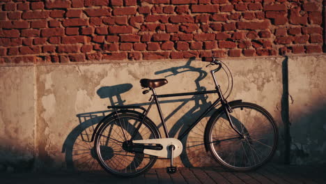 vintage bicycle by a brick wall