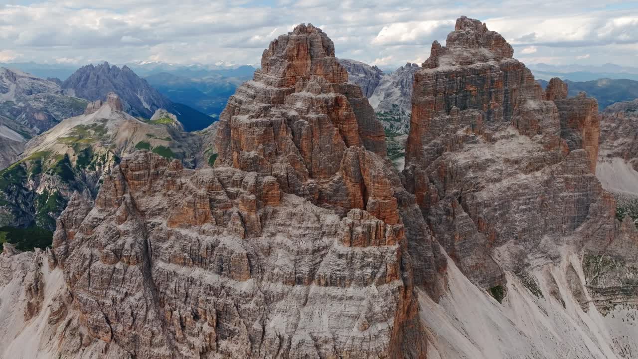 Aerial View of Tre Cime Di Laveredo in the Italian Dolemites