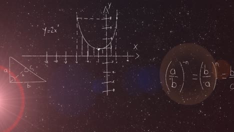 Animación-De-Ecuaciones-Matemáticas-Que-Aparecen-Con-Estrellas-De-Fondo