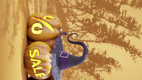 halloween discount sales pumpkin animation vertical video