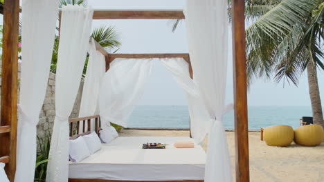 massage products over a beach bed